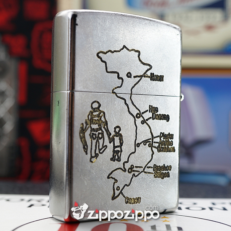 Bật lửa zippo chiến tranh việt nam sản xuất 2017( Quảng Trị 66-67 )