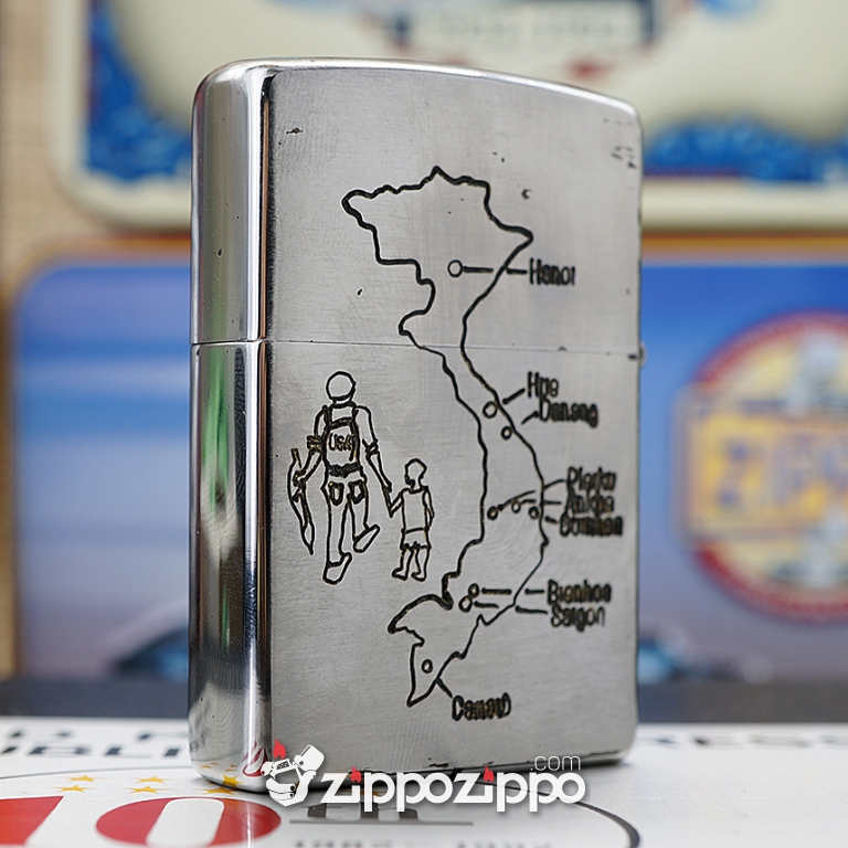 Bật lửa zippo chiến tranh việt nam sản xuất 2017 ( VIETNAM-CHU LAI 68-69 )