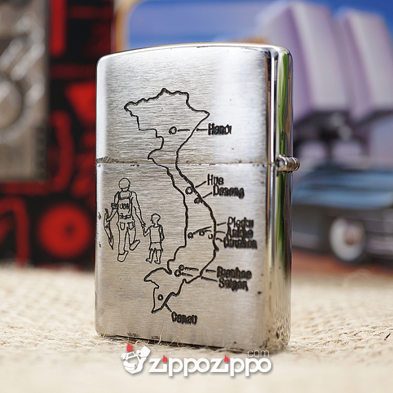 Bật lửa zippo chiến tranh việt nam sản xuất 2017 ( VIETNAM-NHA TRANG 68-69 )