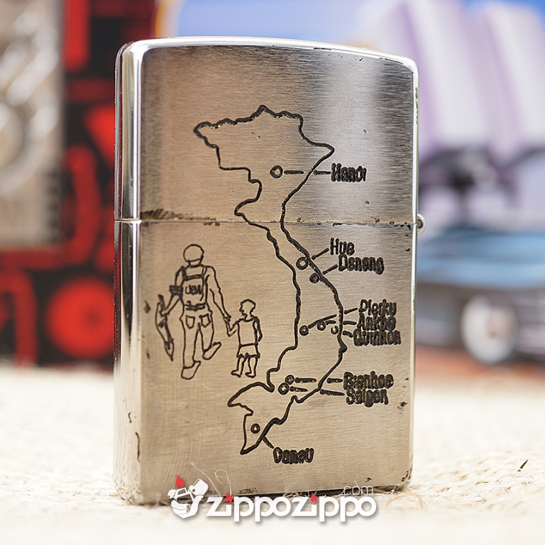 Bật lửa zippo chiến tranh việt nam sản xuất 2017 ( VIETNAM-NHA TRANG 68-69 )