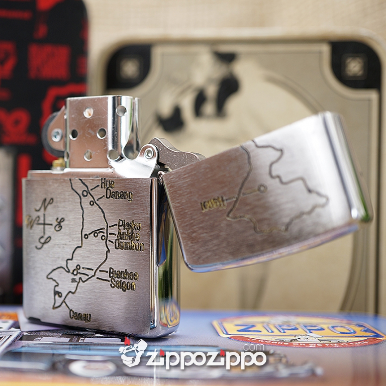 Bật lửa zippo chiến tranh việt nam sản xuất 2017 (máy bay Củ Chi)