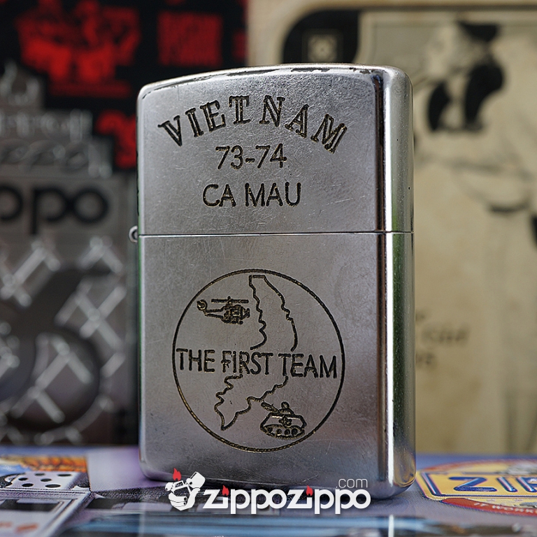 Bật lửa zippo chiến tranh việt nam sản xuất 2017 (Cà Mau 73-74)