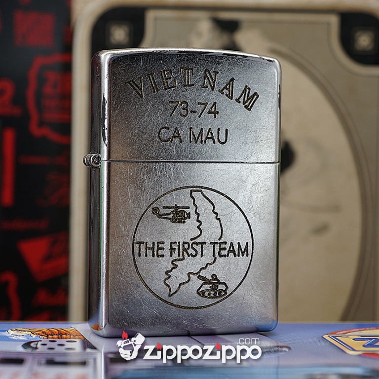 Bật lửa zippo chiến tranh việt nam sản xuất 2017 (Cà Mau 73-74)