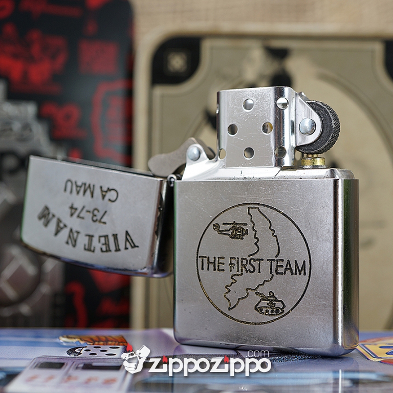 Bật lửa zippo chiến tranh việt nam sản xuất 2017 (Cà Mau 73-74)