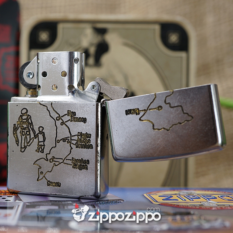 Bật lửa zippo chiến tranh việt nam sản xuất 2017 (Cà Mau 73-74)