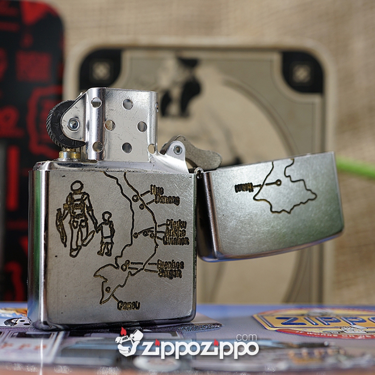 Bật lửa zippo chiến tranh việt nam sản xuất 2017 (Cà Mau 73-74)