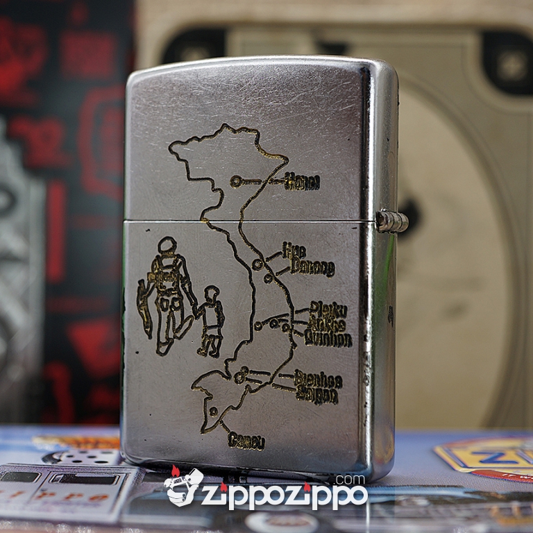 Bật lửa zippo chiến tranh việt nam sản xuất 2017 (Cà Mau 73-74)