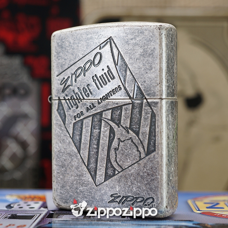 Zippo Cổ Lighter Fluid Sản Xuất Năm 1966