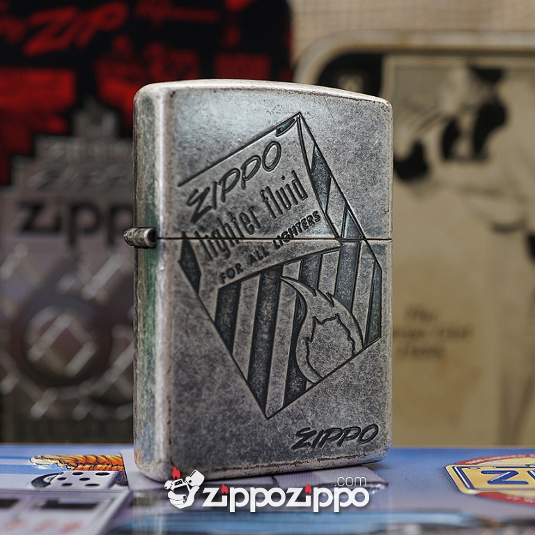 Zippo Cổ Lighter Fluid Sản Xuất Năm 1966