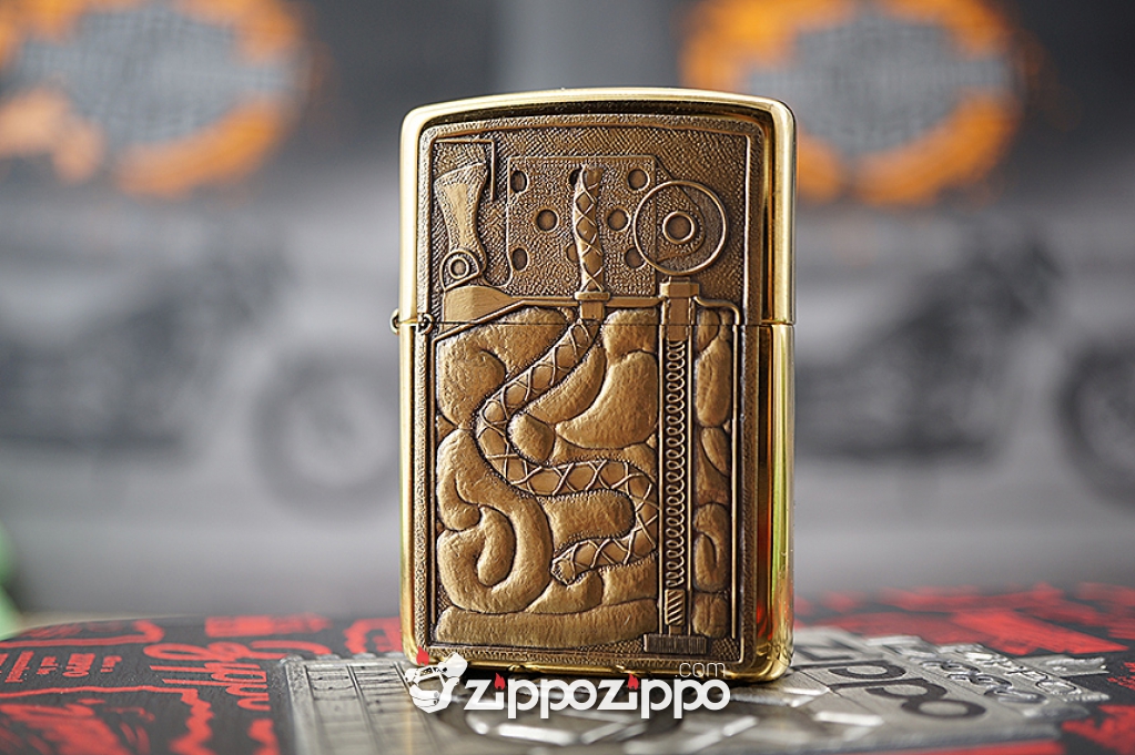 bật lửa zippo cổ dập nổi hình ruột zippo