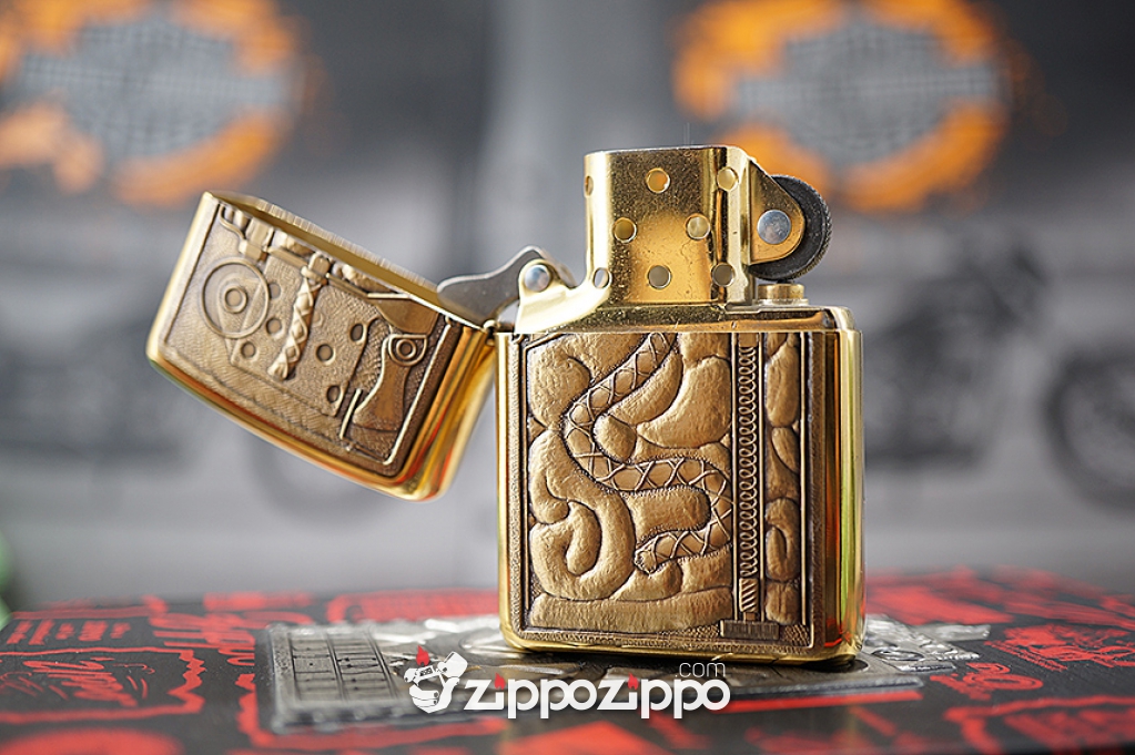 bật lửa zippo cổ dập nổi hình ruột zippo