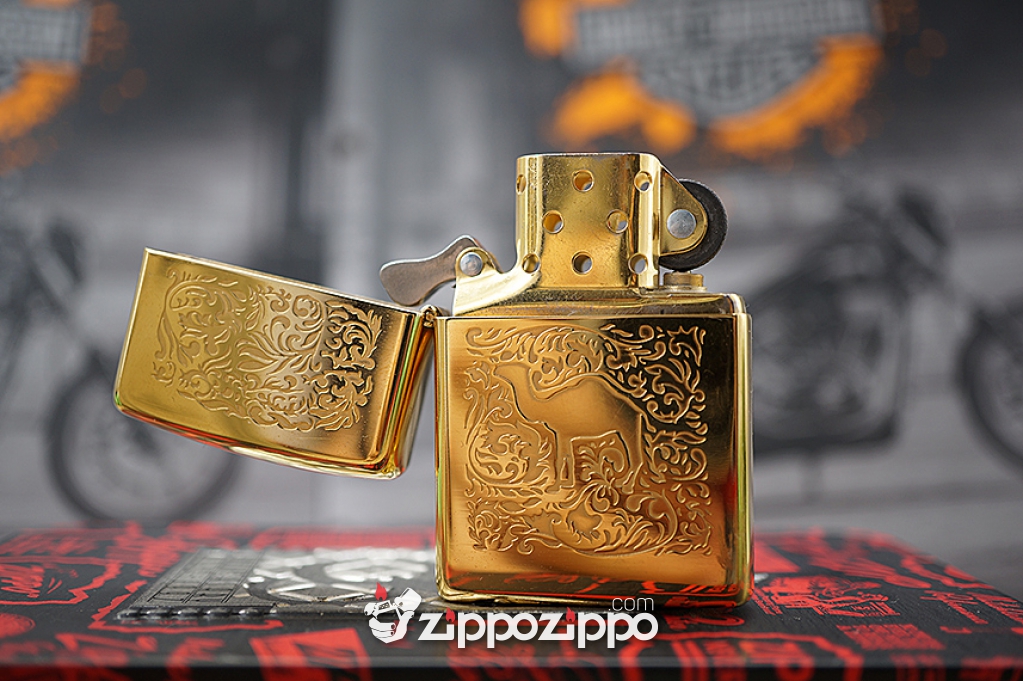 Zippo cổ Camel Mạ Vàng 22k sản xuất năm (1996)