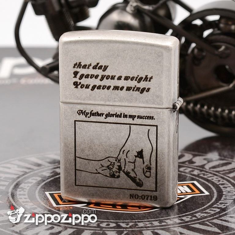 Zippo Chính Hãng Bạc Cổ Khắc Ngày Của Người Cha Vĩ Đại