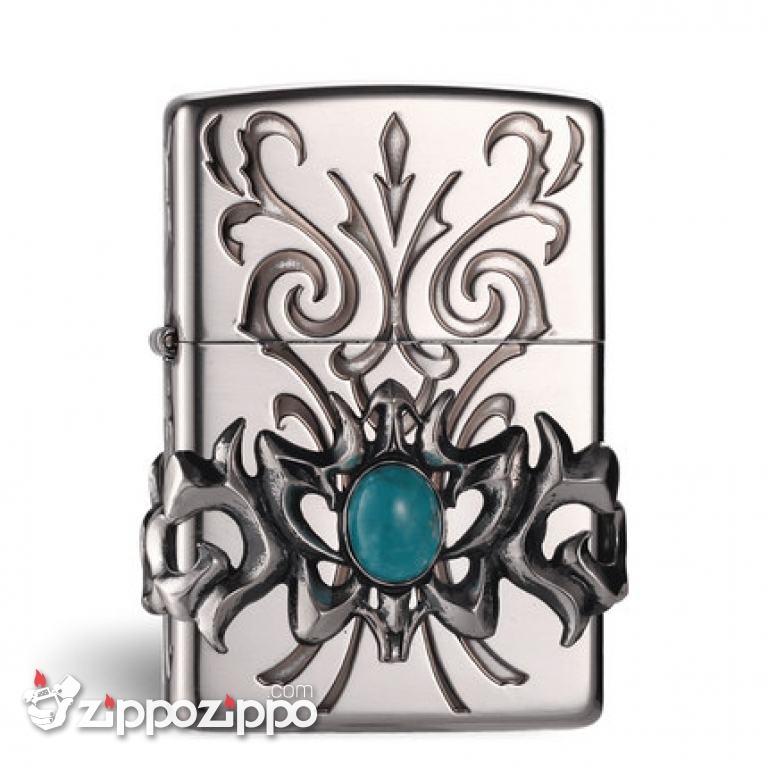 Bật Lửa  Zippo Chính Hãng Họa Tiết Ấn Độ Đính Ngọc