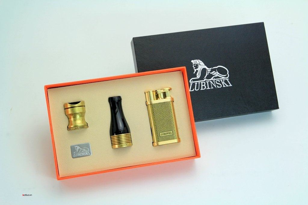 Set phụ kiện xì gà ( cigar ) 3 món Lubinski - Màu Vàng