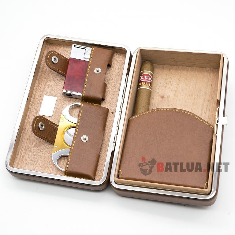 Set hộp đựng Cigar (xì gà), bật lửa Cigar (xì gà), dao cắt Cigar Cohiba