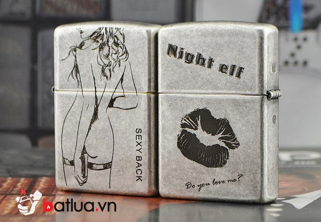 Bật lửa Zippo bạc cổ phiên bản Bad Girl