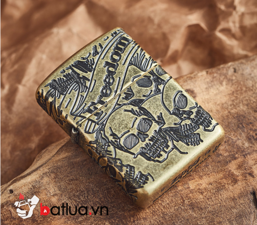 Zippo Armor đồng khối cắt khắc MultiCut 360 hình ảnh SKULL