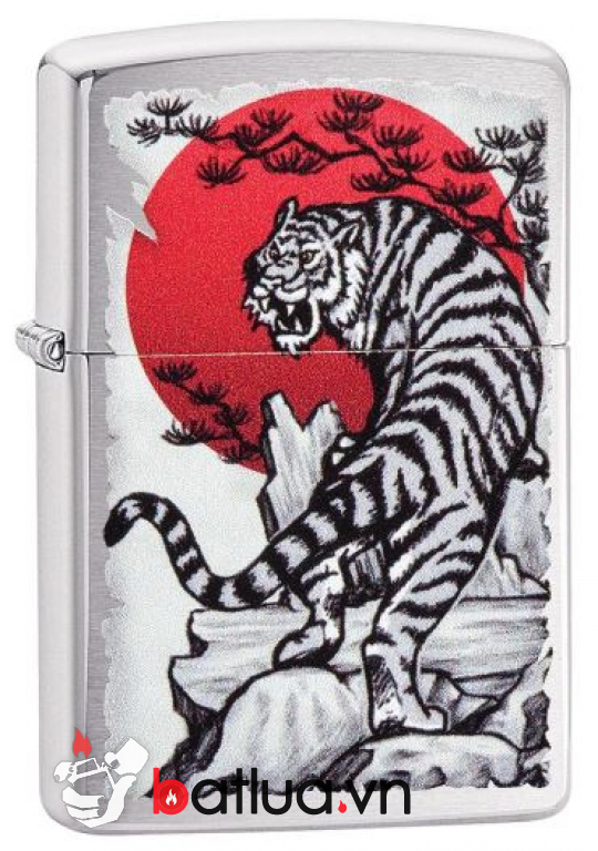 Zippo mạ Chrome in chúa sơn lâm