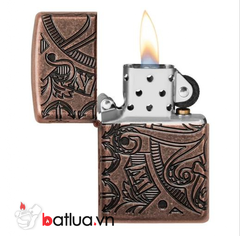 Zippo Armor khắc cao cấp 360 biểu tượng liên quan đến hàng hải bao quanh cả 4 mặt