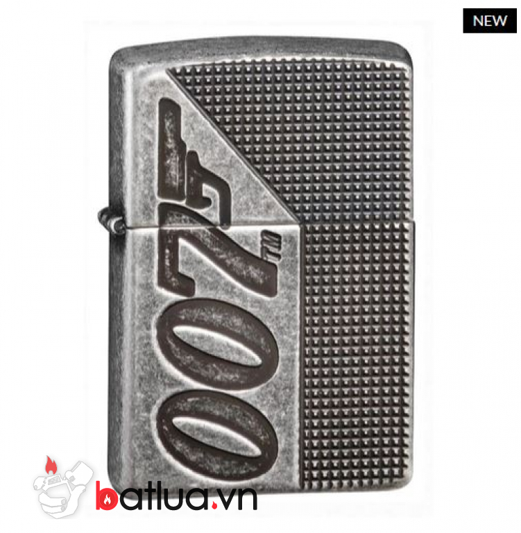 Zippo Armor khắc sâu 360 độ logo phim điệp viên 007