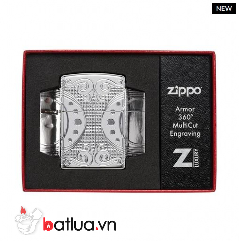 Zippo Armor Multicut 360 khắc hoa văn đối xứng