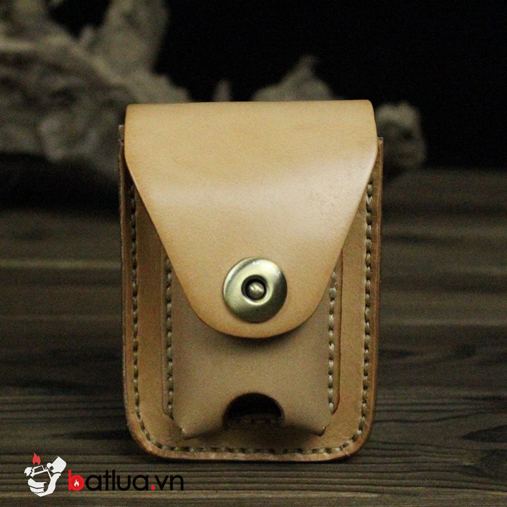 Bao da Handmade đựng zippo và thuốc lá Màu Da