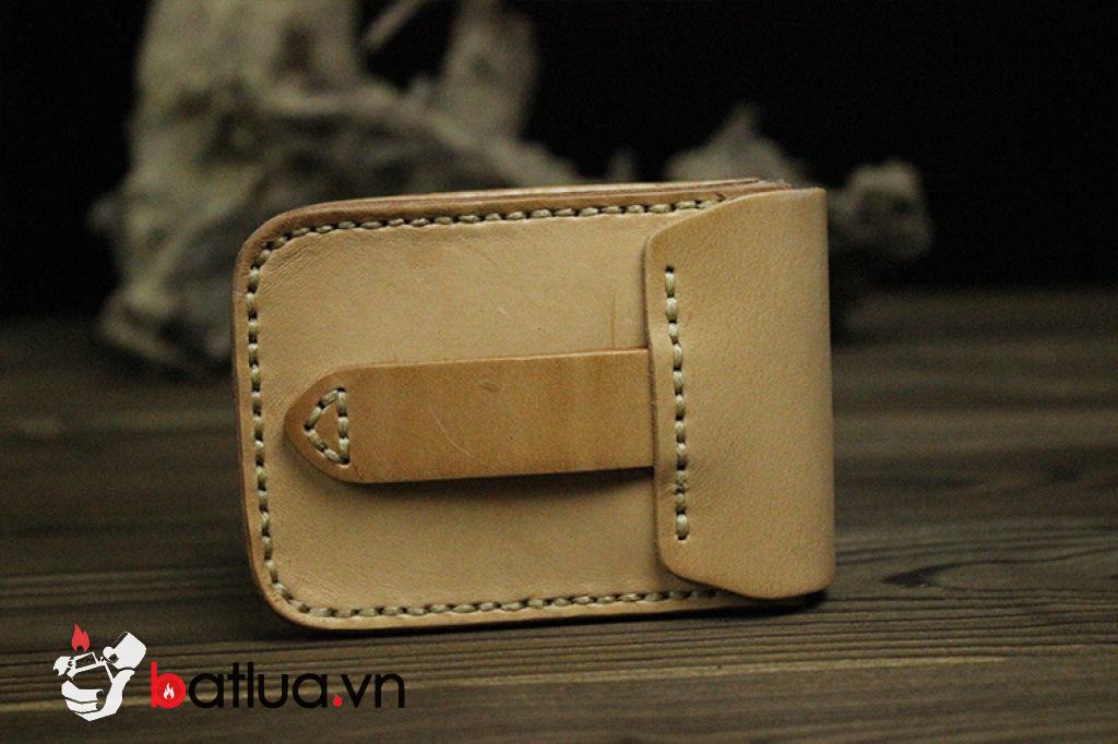 Bao da Handmade đựng zippo và thuốc lá Màu Da