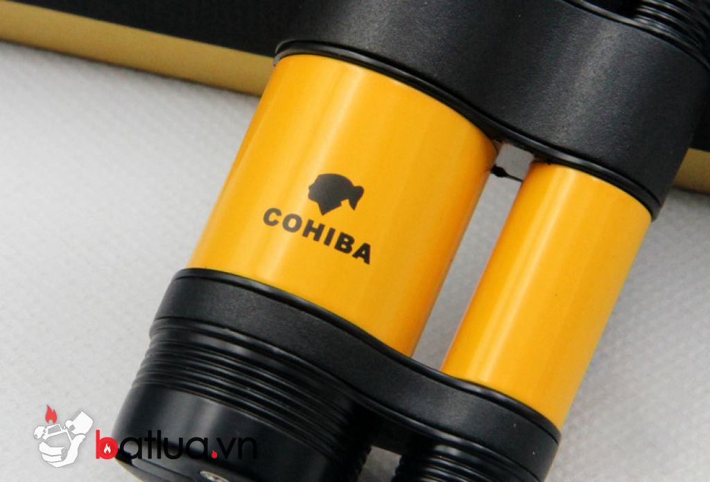 Bật Lửa Khò Xì Gà Cohiba Ba Tia Sang Trọng Màu Vàng