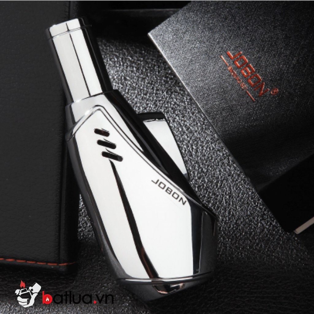 Bật Lửa Hút Xì Gà jobon 991 Kim Loại Cao Cấp Chống Gió Sang Trọng Màu Trắng