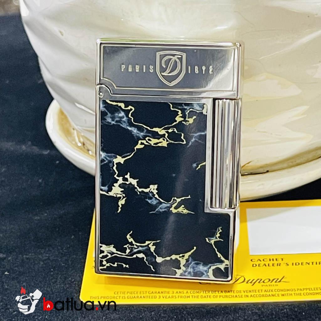 Bật lửa S.T. Dupont Paris – Black Marble Lightning Edition | Đen đá vân sét ánh kim quyền lực