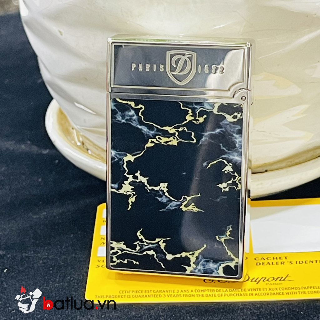 Bật lửa S.T. Dupont Paris – Black Marble Lightning Edition | Đen đá vân sét ánh kim quyền lực