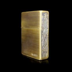 Bật lửa Chính hãng Zippo phiên bản 1935  phía giáp đồng khắc ba cá chép - Mã SP: BL09791