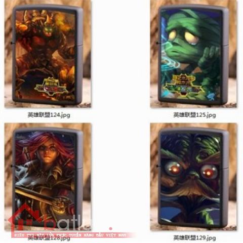 Bật lửa kiểu dáng Zippo điểm danh các tướng LOL Liên Minh Huyền Thoại