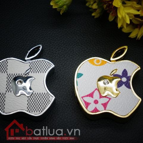 Bật lửa sạc USB hình Apple lồng Apple có đính đá MS66 075