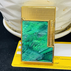 Bật lửa S.T. Dupont Khảm Xà Cừ Xanh Lục – Vàng Cao Cấp  - Dupont  phong cách quý ông - Mã SP: DHK0346