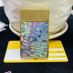 Bật lửa S.T. Dupont Khảm Xà Cừ Xanh Ngọc – Vàng Cao Cấp - Bật lửa Dupont phong cách quý ông - Mã SP: DHK0341