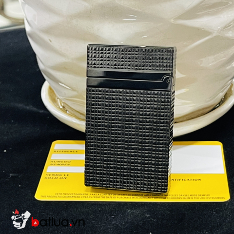 Bật lửa S.T. Dupont Ligne 2 Đen Obsidian – Vân Kim Cương Cổ Điển | Phong cách quyền lực tối giản