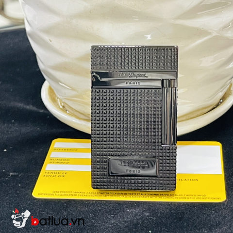 Bật lửa S.T. Dupont Ligne 2 Đen Obsidian – Vân Kim Cương Cổ Điển | Phong cách quyền lực tối giản