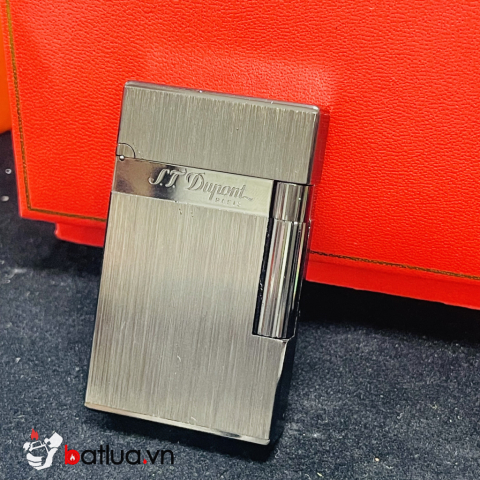 Bật lửa S.T. Dupont Ligne 2 ĐEN Xước Dọc Satin – Classic Minimal