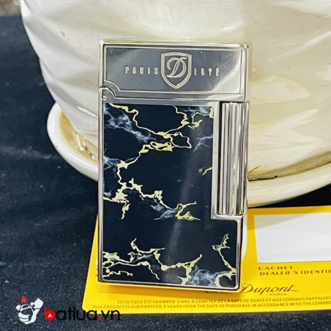 Bật lửa S.T. Dupont Paris – Black Marble Lightning Edition | Đen đá vân sét ánh kim quyền lực
