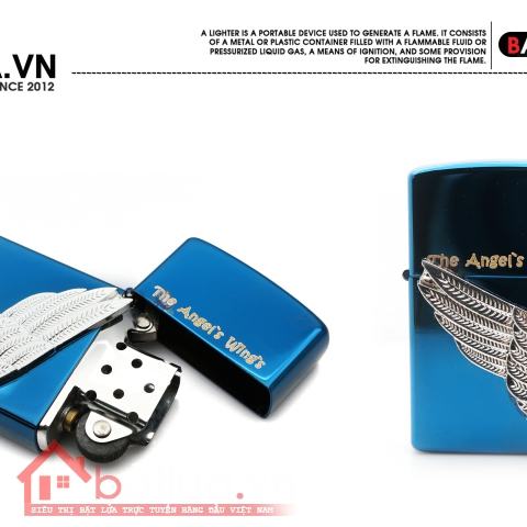 Bật lửa Star kiểu dáng zippo logo nổi đôi cánh thiên thần tinh tế