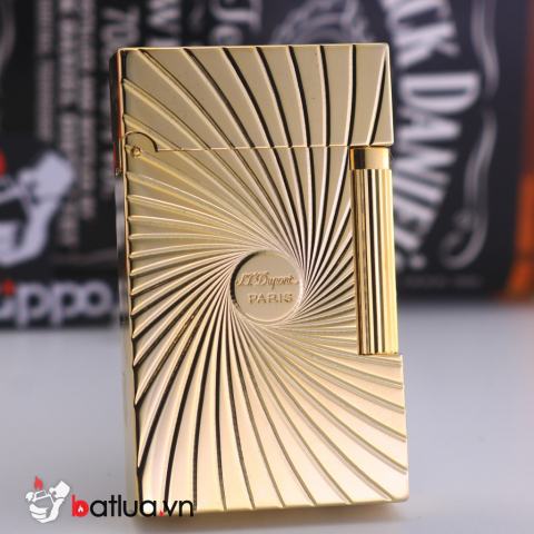 Bật Lửa S.T.Dupont vân xoáy độc đáo có in logo Dupont ở giữa - mẫu 136