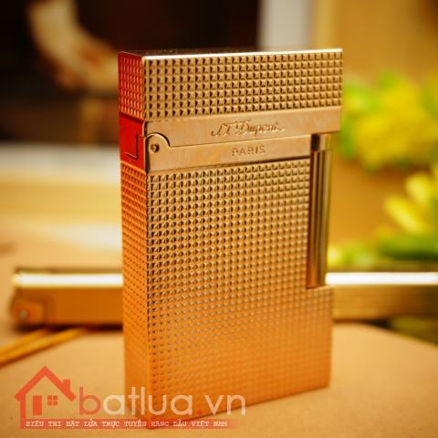 Bật Lửa S.T.Dupontkẻ caro màu đồng đỏ Mẫu 79