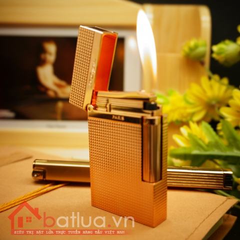 Bật Lửa S.T.Dupontkẻ caro màu đồng đỏ Mẫu 79