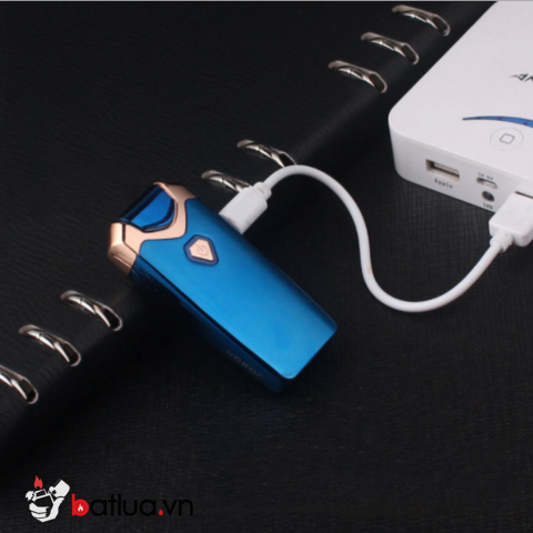 Bật Lửa Tia Lửa Điện Sạc USB Kiểu Dáng Sang Trọng Màu Xám ZB-390