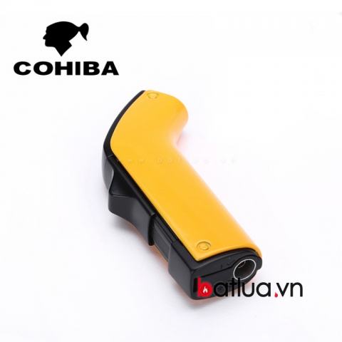 Bật lửa xì gà chính hãng COHIBA 2 tia có đầu cắt ( Màu vàng )