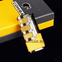 Bật Lửa Xì Gà COHIBA Khò 3 tia Cực mạnh ( Màu Vàng ) - Mã SP: PKXG139V