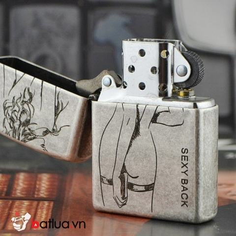 Bật lửa Zippo bạc cổ phiên bản Bad Girl