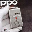 Bật Lửa Zippo Bạc Giả Cổ Khắc Biểu Tương Drop Heart